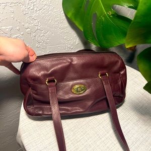 Vintage Etienne Aigner Maroon Leather Handbag